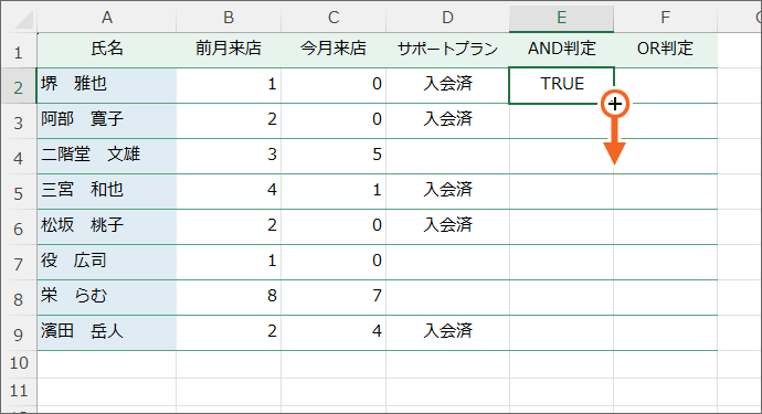 オートフィルで数式をコピー
