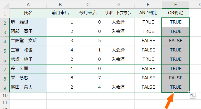 OR関数も設定