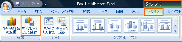 グラフテンプレートとして保存 Excel エクセル