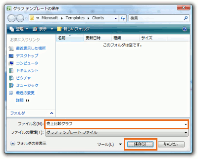 グラフテンプレートとして保存 Excel エクセル