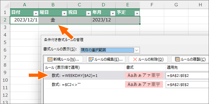 予定表が1日分しかない