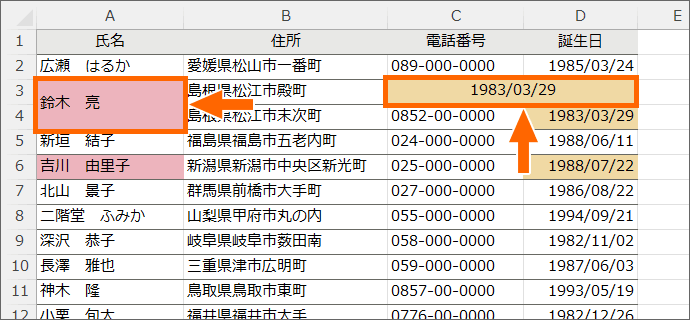 結合セルがあるとうまく動作しない