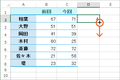 アイコンセットで比較の矢印03