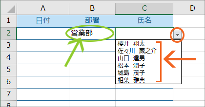 エクセル ドロップ ダウン 連動