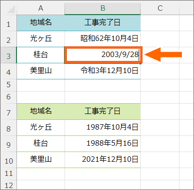 日付を西暦で入力