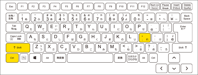 CtrlとShiftキーを押したまま+キー