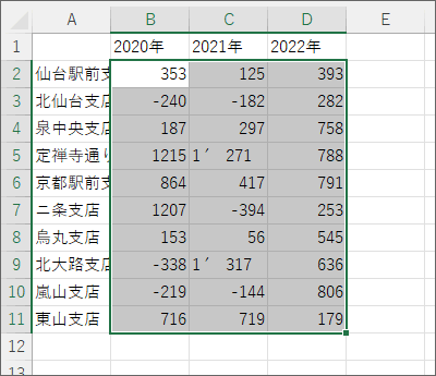 検索範囲を選択