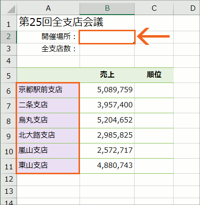 定義した名前を数式やドロップダウンリストで使う04