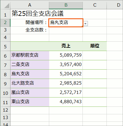 定義した名前を数式やドロップダウンリストで使う16