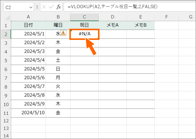 エラーが表示された