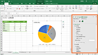 円グラフに内訳を表示するデータラベルを制覇!【Excel 2016・2013編】18