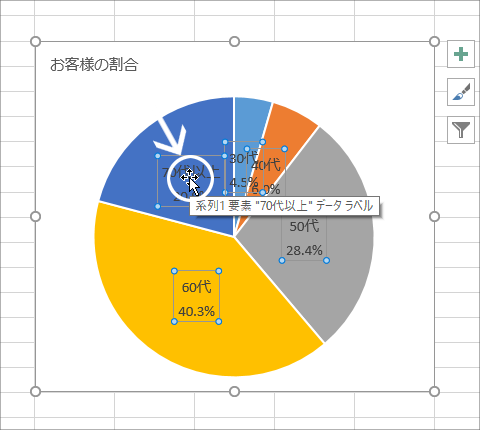 円グラフに内訳を表示するデータラベルを制覇！【Excel 2016・2013編】48