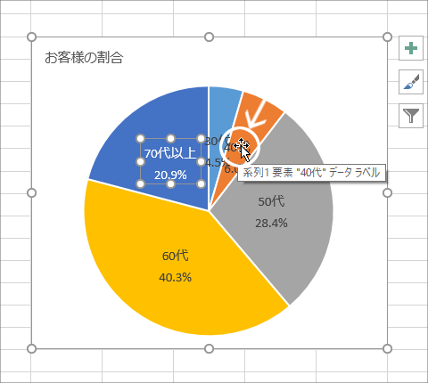円グラフに内訳を表示するデータラベルを制覇!【Excel 2016・2013編】53