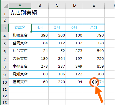 E10番地をクリックで選択