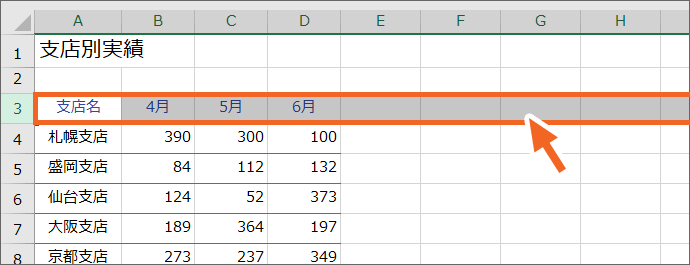 3行目を選択できた