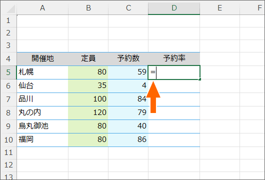 イコールを入力