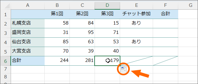 オートフィルオプション