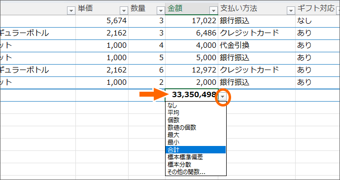 テーブル範囲が伸びた