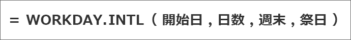 WORKDAY.INTL関数の数式