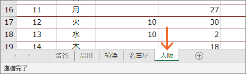複数シートの選択が解除できた