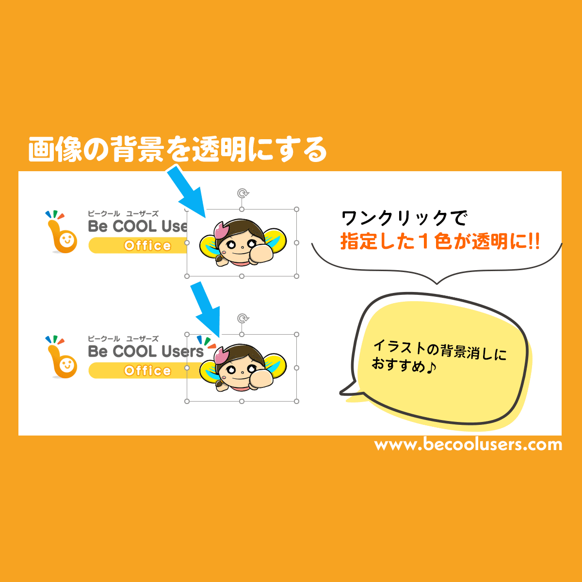 画像の背景を透過 透明にする Powerpoint Excel Word共通