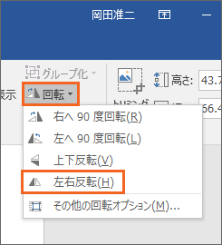 画像の左右反転と上下反転 Office共通