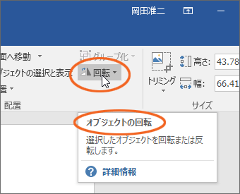 画像の左右反転と上下反転 Office共通