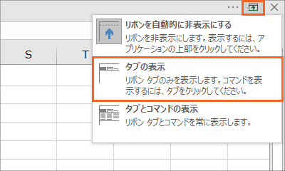 リボンの表示オプション13
