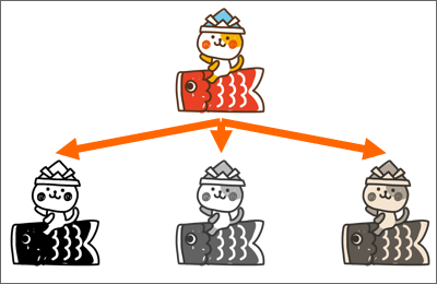 イラストも白黒やグレースケール、セピア色にできる