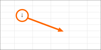 Excelで図形を描くときのマウスポインター