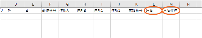 連名ありの場合の項目名