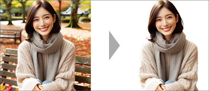 Adobe Expressで背景を削除した画像