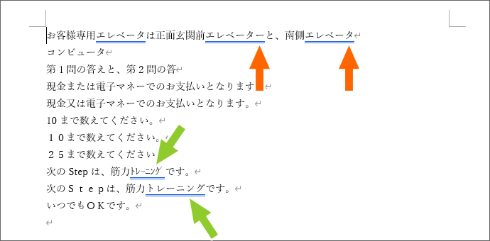 カタカナのみのチェック項目