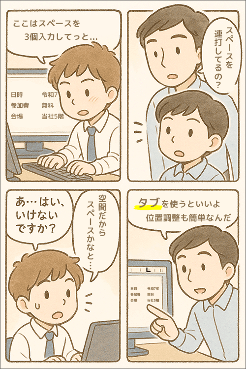 マンガ「スペース連打じゃないよ」