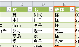 はがき宛名印刷で宛先ごとに敬称を変えたい Word ワード