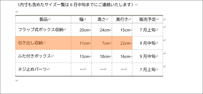 列ではなくセル